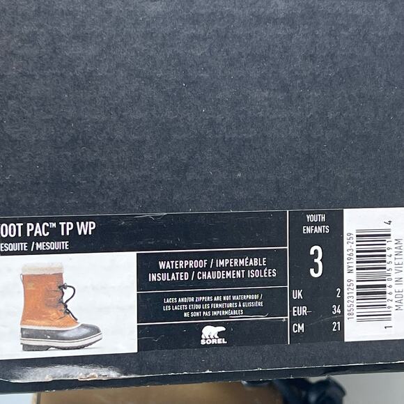 Sorel Yoot Pac TP Waterproof Boot Nylon Sherpa Black NY1963-013 Youth 5 Tried On - Picture 9 of 9
